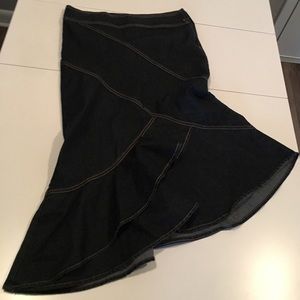 Denim skirt with flared bottom